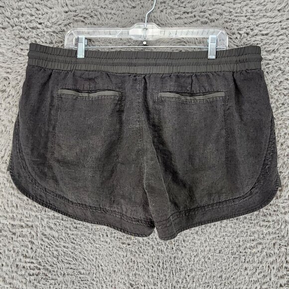 Athleta Shorts Women's 16 Gray Linen High Rise Drawstring Athletic Running - Picture 7 of 11